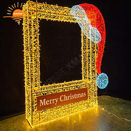 Holiday Photo frame with xmas hat Light Displays led motif light Party Event Ornament New IP65 Commercial Christmas Decorations Holiday Photo frame with xmas hat Light Displays led motif light Party Event Ornament New IP65 Commercial Christmas Decorations