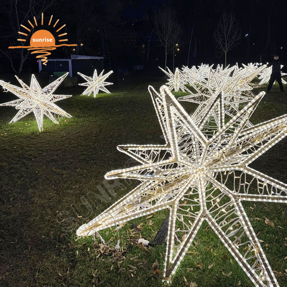 Merry Christmas shooting star street light show commercial xmas starburst ornament decoration led motif light for Winter park