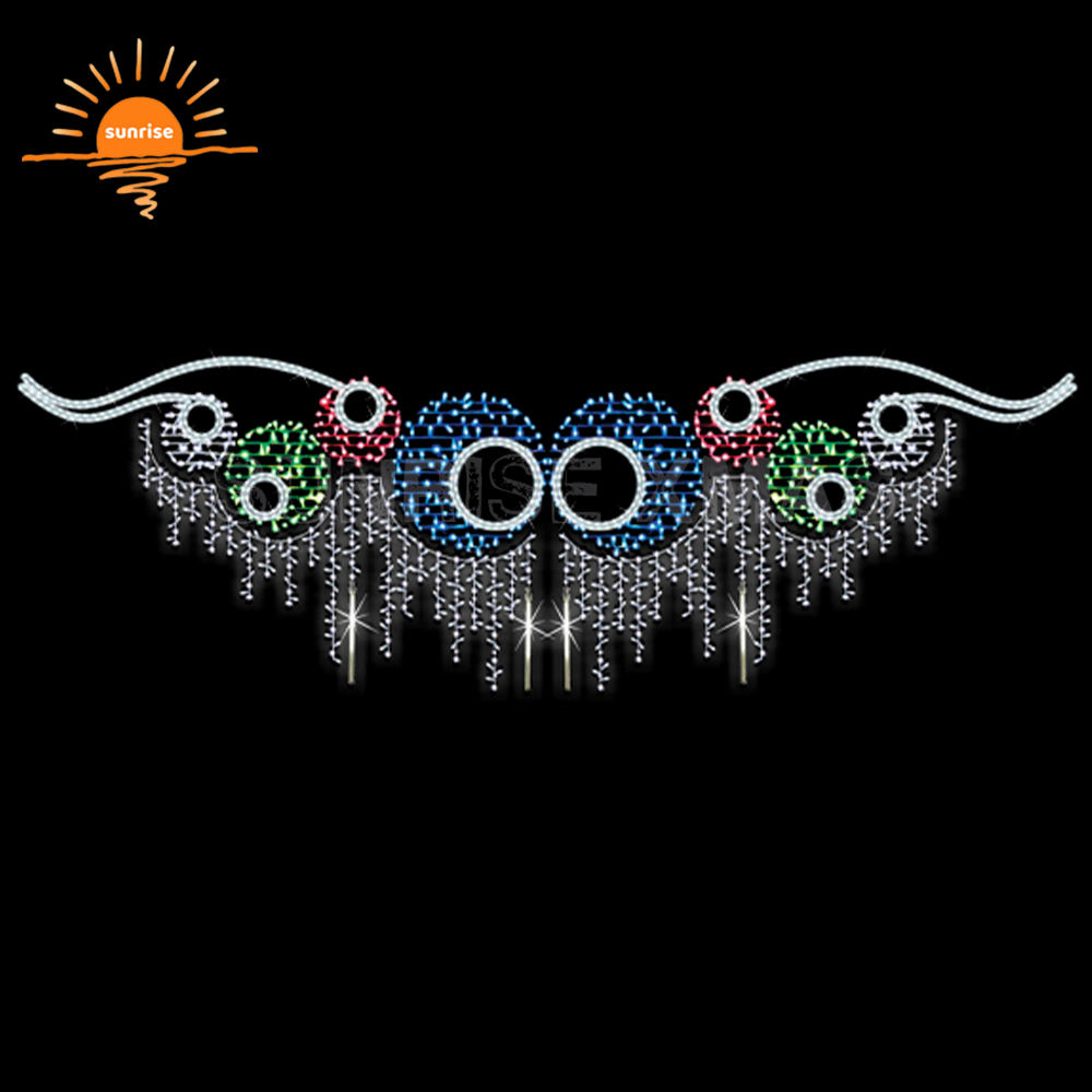Customizable 2D LED Across Street Motif Light Holiday Glow Christmas Lighting for Outdoor Cross Street Decorations