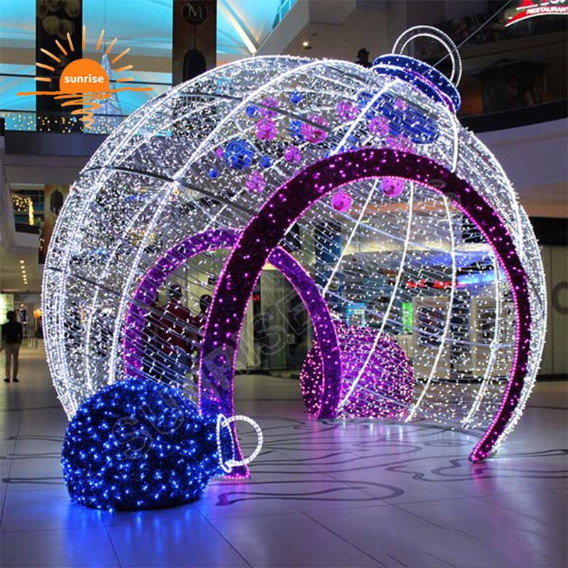 High-quality Waterproof IP65 bauble/ornament Theme Park Large Christmas Ball Light Giant Outdoor Arch Pattern LED decoration
