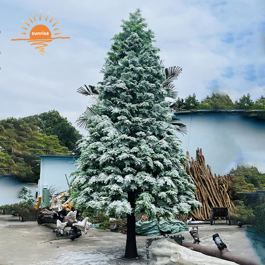 Retail 10ft 20ft 3m  5m 6m LED Lighted Large Outdoor High Artificial Christmas Tree with Snow