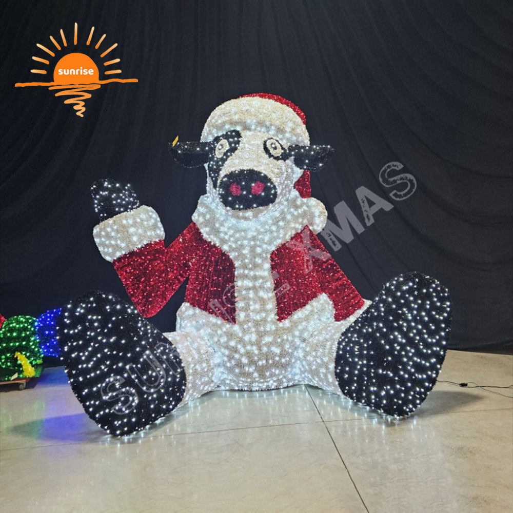 Waterproof Holiday Motif Christmas light show 3D Huge Animals Landscape Outdoor Decorative LED Polar bear Motif Light for mall