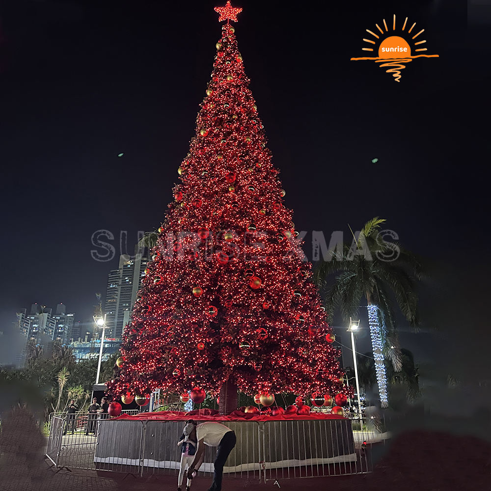 Commercial  10m 15m 20m Large Exterior Giant High Artificial Christmas Tree with  Wireless App Control Rgb Light