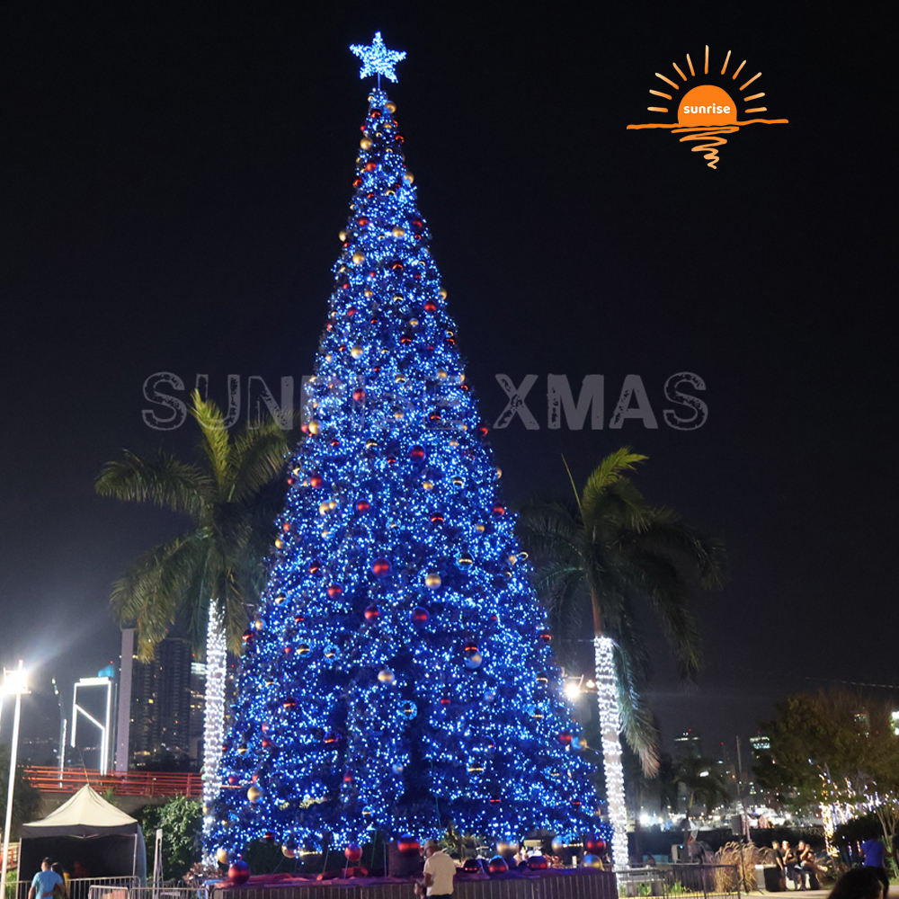 Commercial  30ft 40ft 50ft  Large Outdoor Giant High Artificial Christmas Tree with Wireless App Control Rgb Light