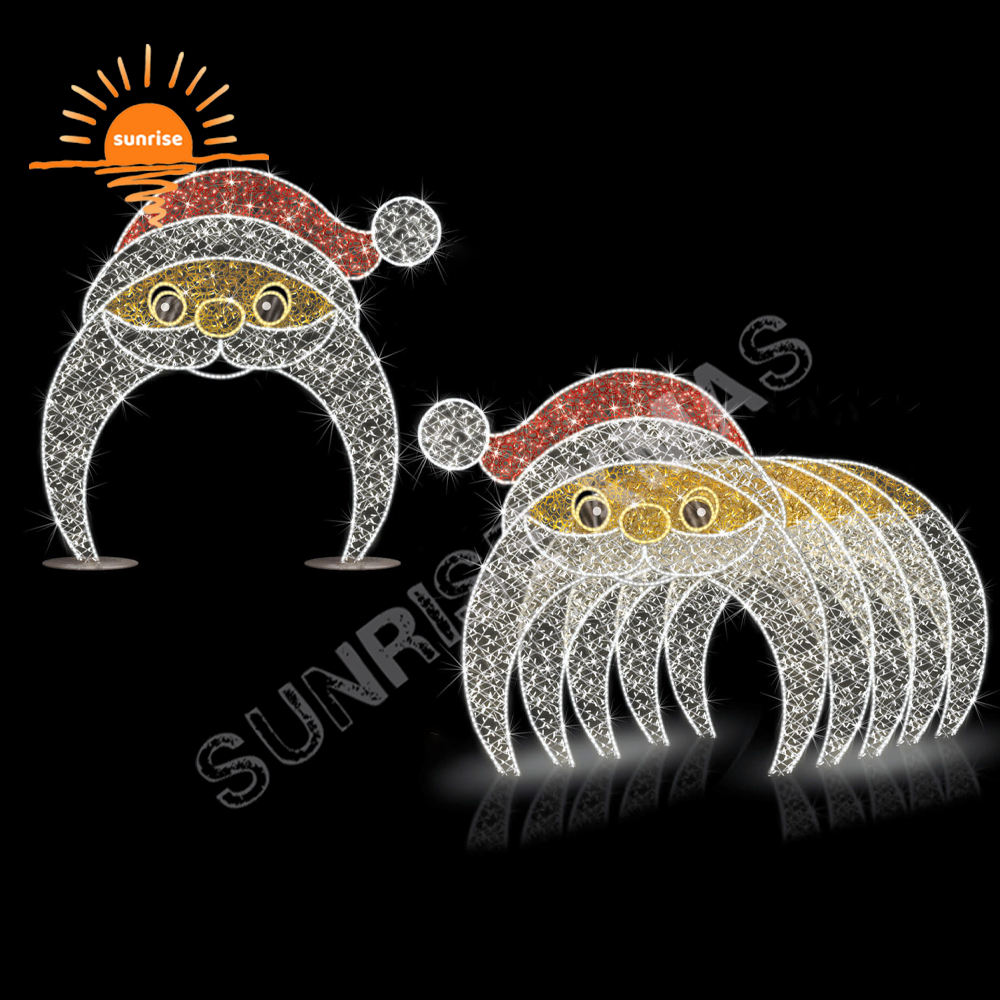 Walk through tunnel light Outdoor Led reindeer motif Decoration Street Santa Claus Pattern arch Christmas ornament in stock