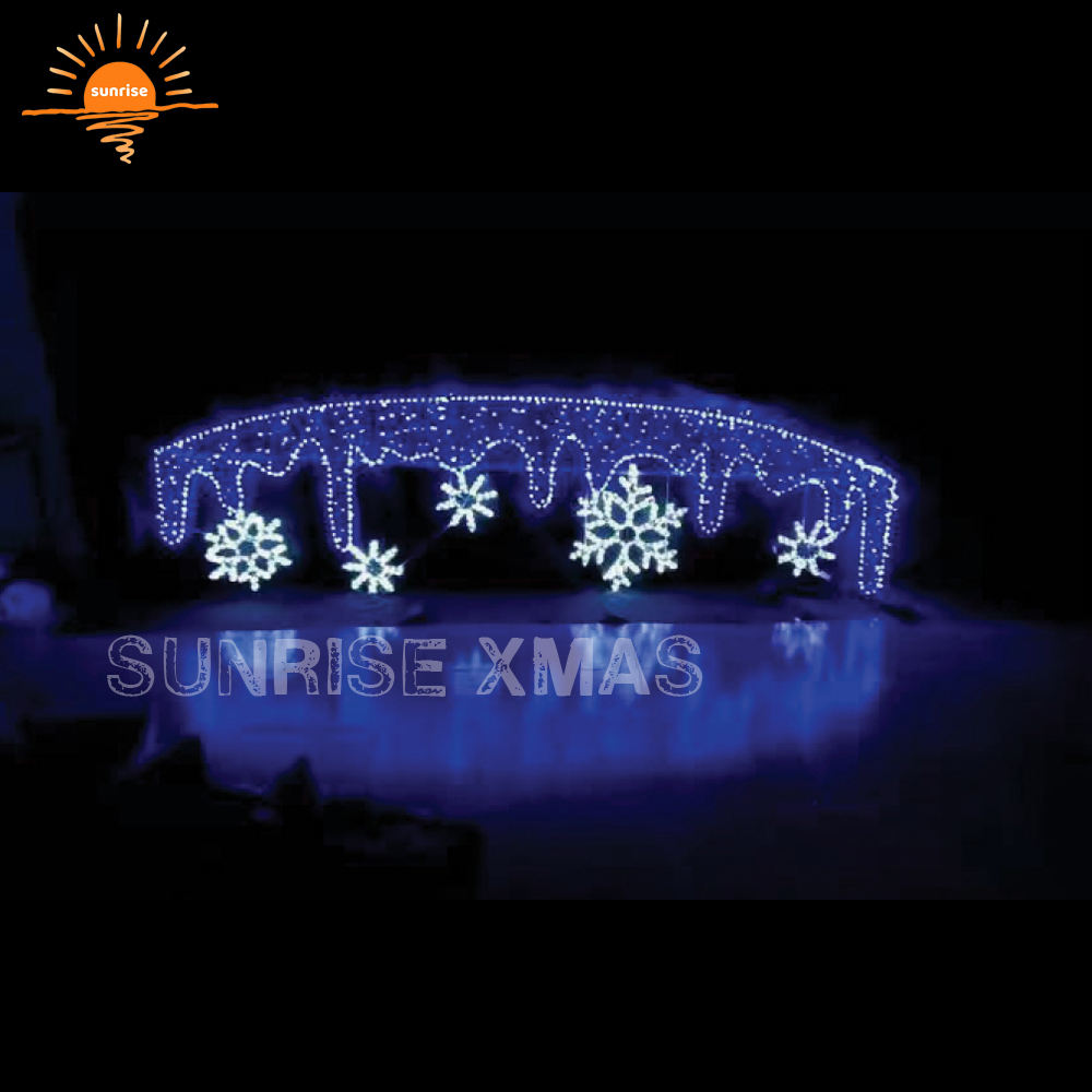 Xmas Cross Street Motif Light Decoration for Festive Display Christmas Bow Christmas Decoration LED Street Overhead Light