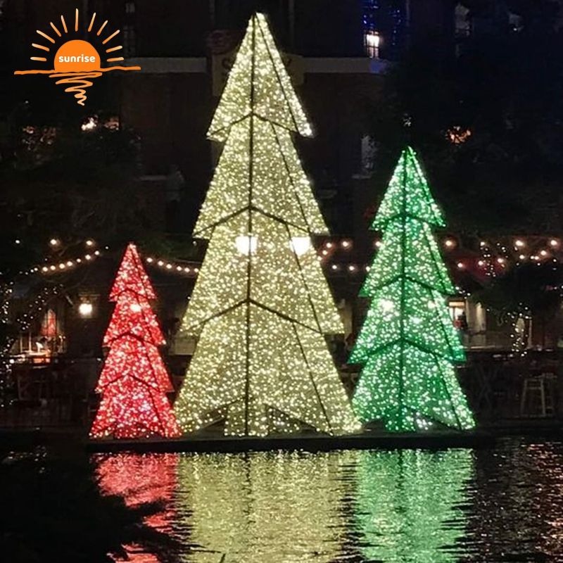 Commercial Outdoor Waterproof Large Giant Christmas Tree Animation DMX Light Show Led Western Lighting Christmas Tree