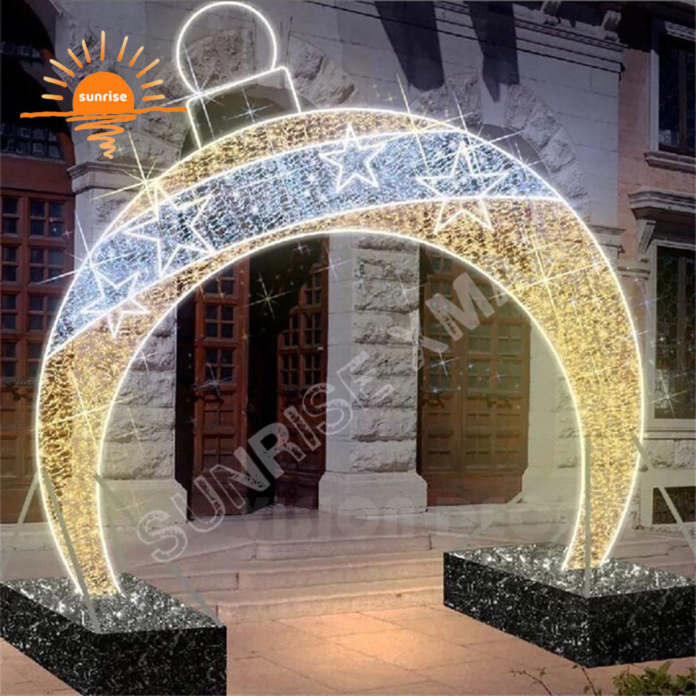 IP65 street Christmas reindeer decoration in stock Classic Landscape led arch decoration snowmen walk through tunnel light