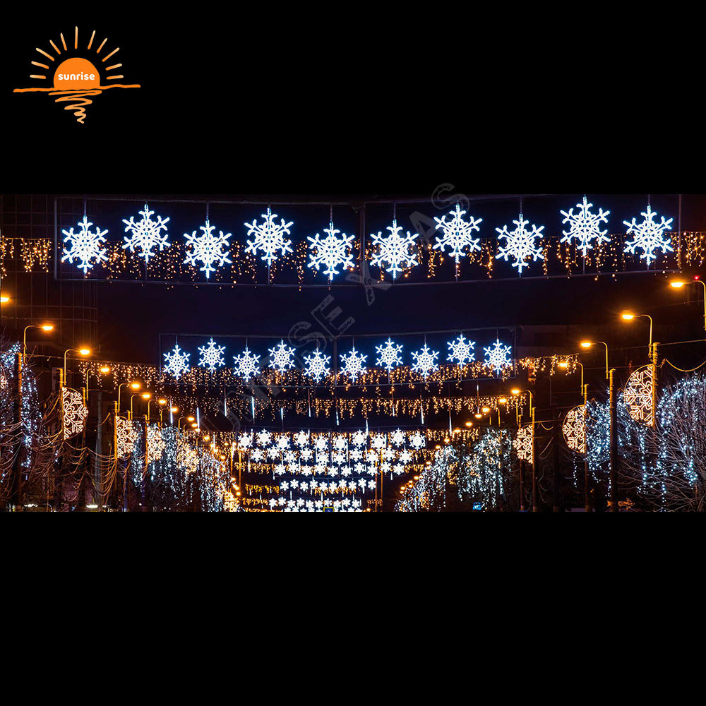 Outdoor Christmas 2D Large Christmas Bell Motif Across Street Light for Garden Decoration Cross Street Motif Light Decorations