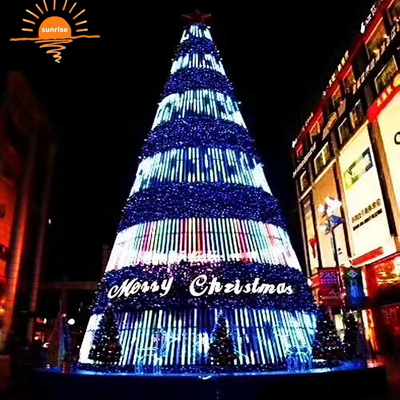 Large Giant Outdoor Commercial  Waterproof  Christmas Tree Animation DMX Light Show Led Western Lighting Christmas Tree
