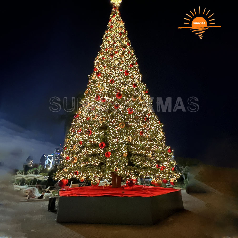 Commercial  10m 15m 20m Large Outdoor Giant High Artificial Christmas Tree with  Wireless App Control Rgb Light