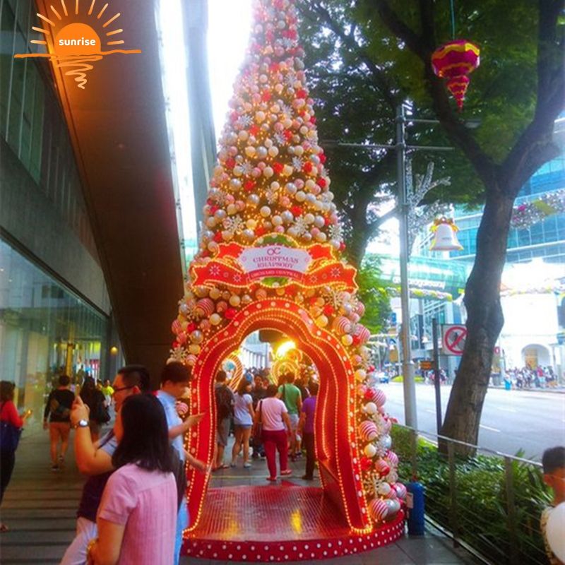 Large Christmas Tree 3-100m Decoration Christmas Tree  Custom 10ft-100ft Giant Outdoor Led Commercial Christmas Tree