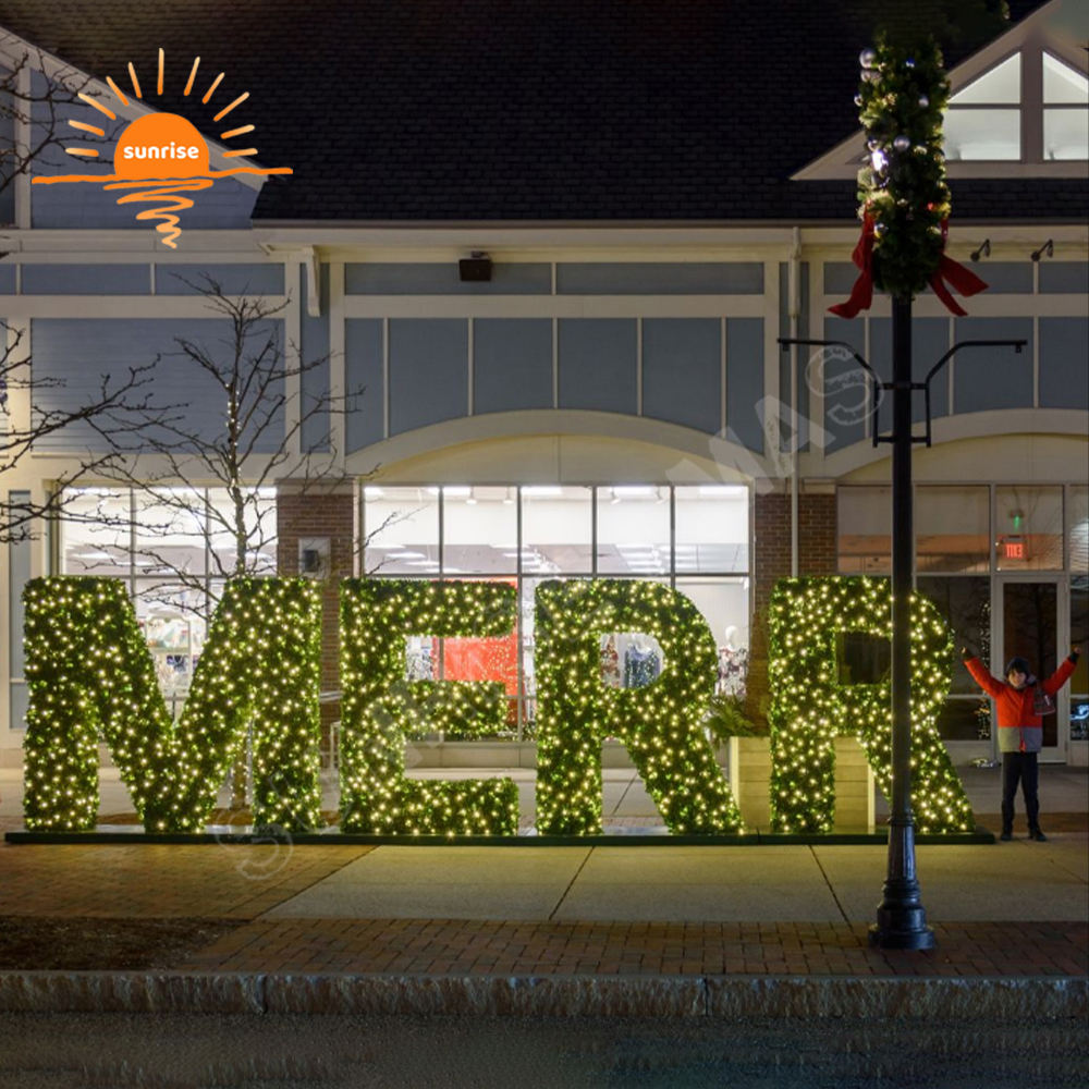 Xmas Outdoor 3d love Letter Series Seat Christmas Street Ball Decoration Led Theme Light Stand Garden and Market Decoration