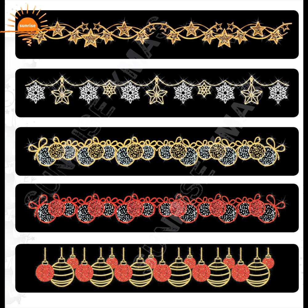 Holiday Decoration Commercial Decorations Light OEM Customized Christmas Holiday Cross Street Motif Light Street Hanging Led