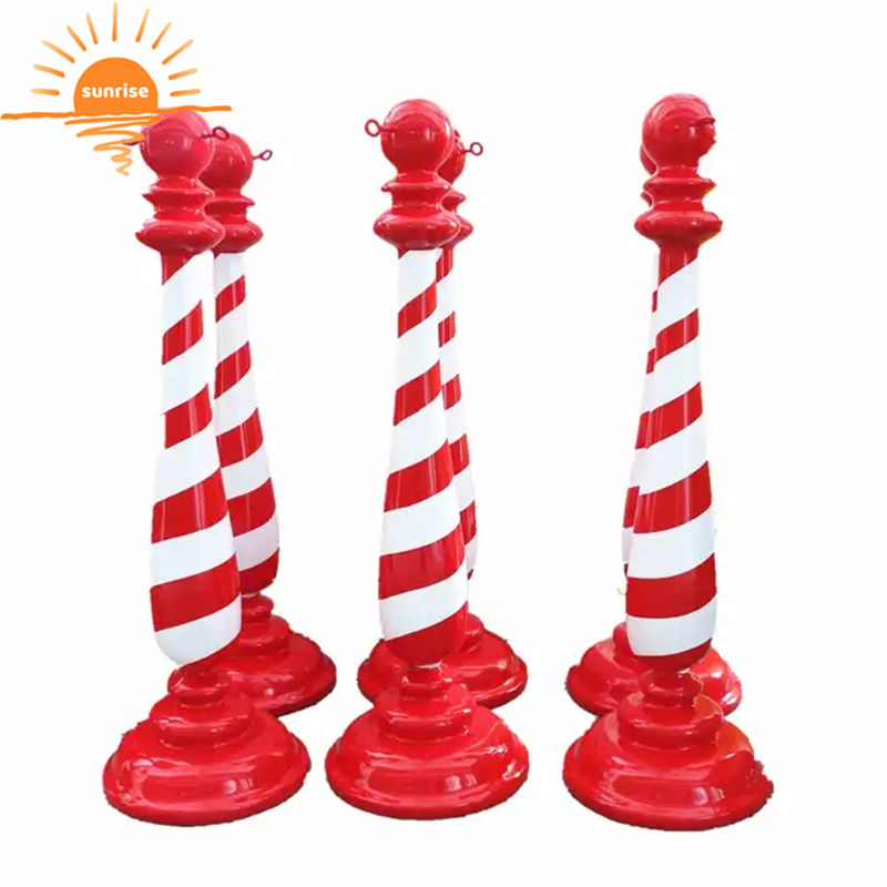 Customized Christmas Decoration Fiberglass Candy Cane Guardrail Statue