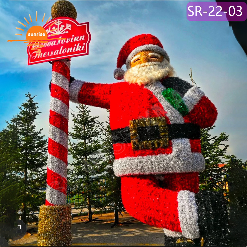 Giant christmas decoration supplies Best Holiday Santa Claus Light Displays led 3D street motif light show