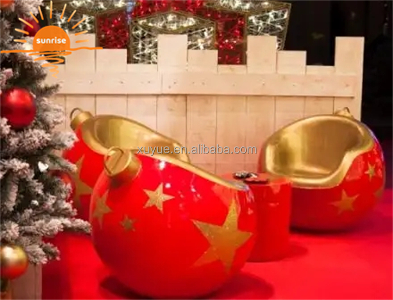 Commercial Christmas Decorations Diameter 80cm Fiberglass Ball Chair Christmas Decoration