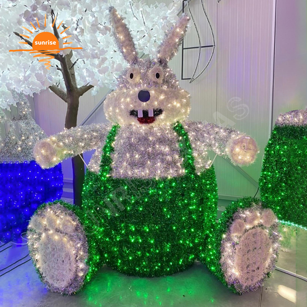 IP65 Egg Decoration Light Show for Easter Festive Displays Outdoor Easter Decoration Large Light Bunny Photo Op for Holiday
