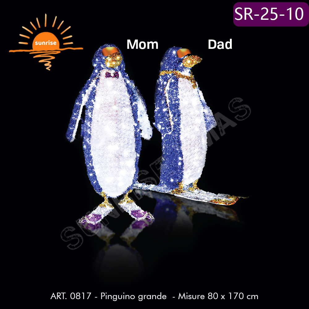 Outdoor lighted christmas Penguin motif light show the Color-changing RGB animals street decoration for park