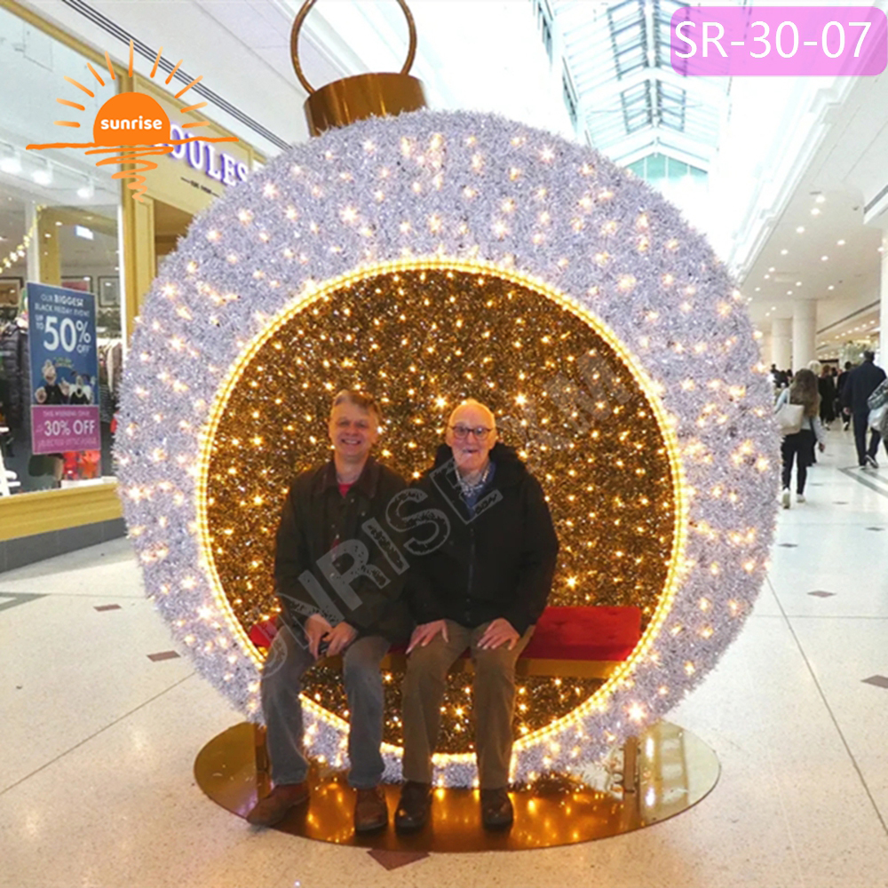 RGB Large Christmas Ball Chair Light LED xmas walk through tunnel bauble/ornament arch for garden park in stock