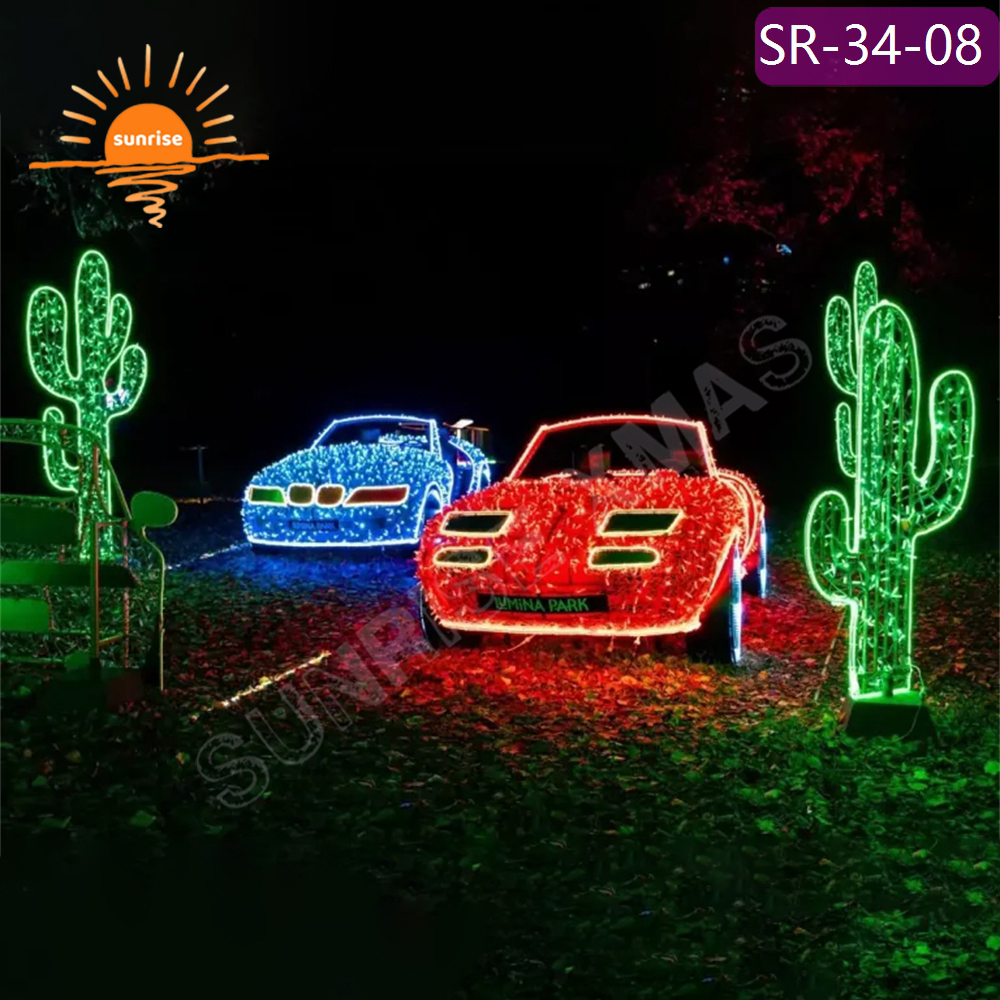 Outdoor waterproof Customized IP65 Christmas Sports Car Decoration Led Vehicle Street motif 3d Carriage Theme Light show