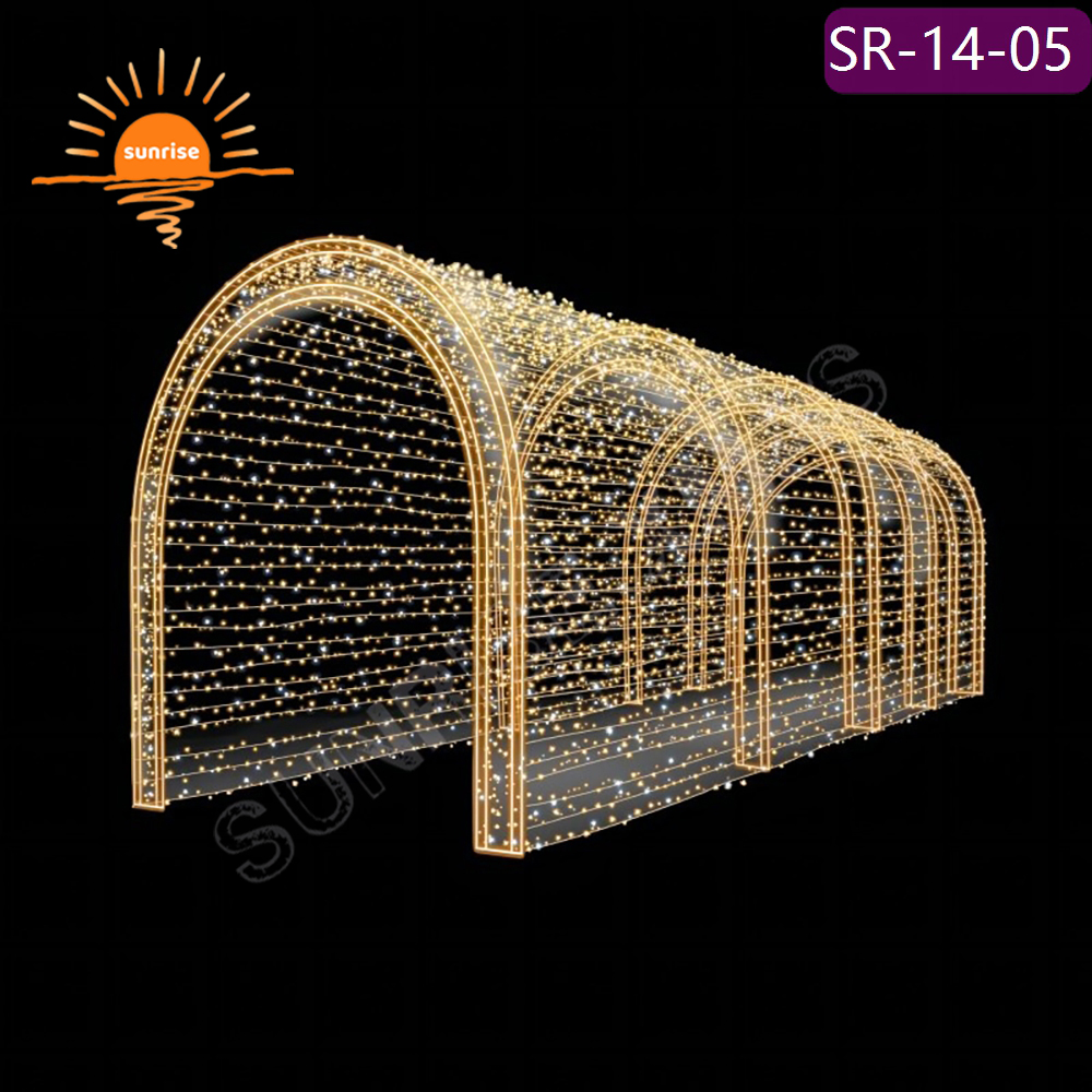 IP65 Outdoor Programmable RGB Color Change LED Lighting walk through Tunnel Arch Lighting Christmas Decoration Light Show