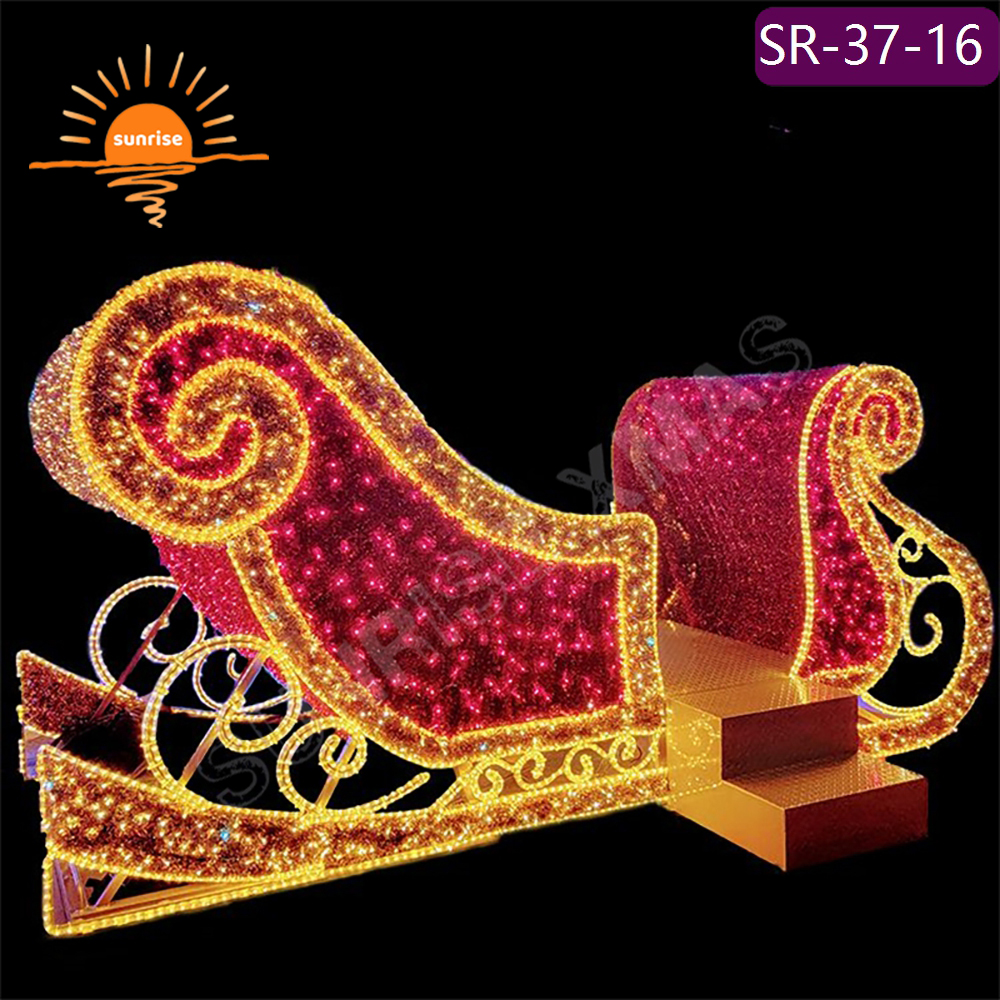 IP65 Christmas Decoration for Garden/Patio LED Sleigh motif photo op show Waterproof LED Holiday Sleigh Lighted