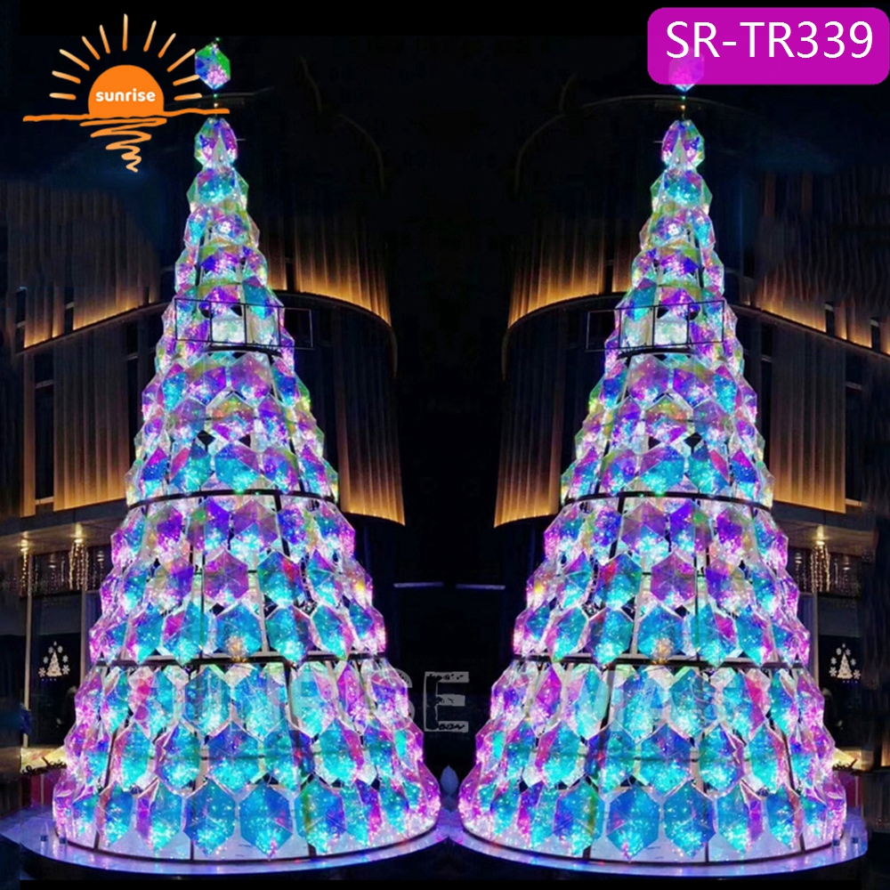 Frame Artificial Giant Christmas Tree Ornament Decoration 6meter Metal Sunrise Steel Frame and LED Light Large Xmas Tree CN;ZHE