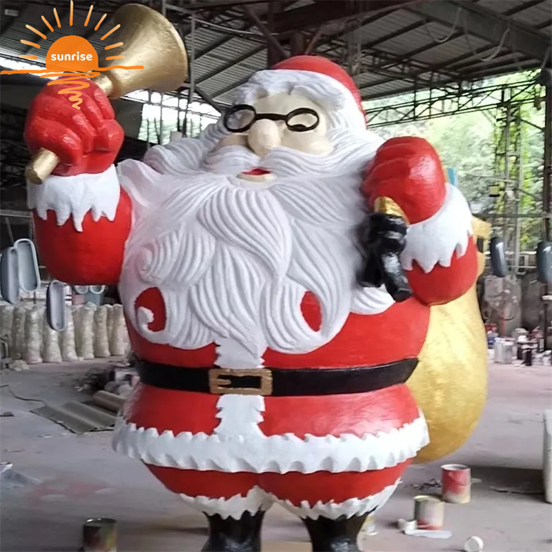 Fiberglass Santa Claus Christmas Sculpture Large Figurine Statue Ornaments Garden Landscaping Decorations