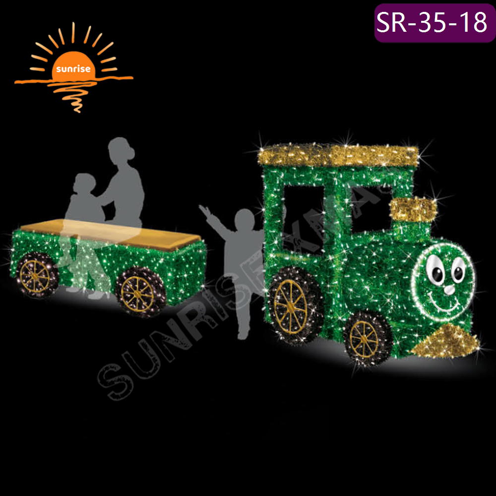 LED custom Design train Vehicle Light Party Event Ornament holiday season mall park decoration 3D giant Luminescence motif