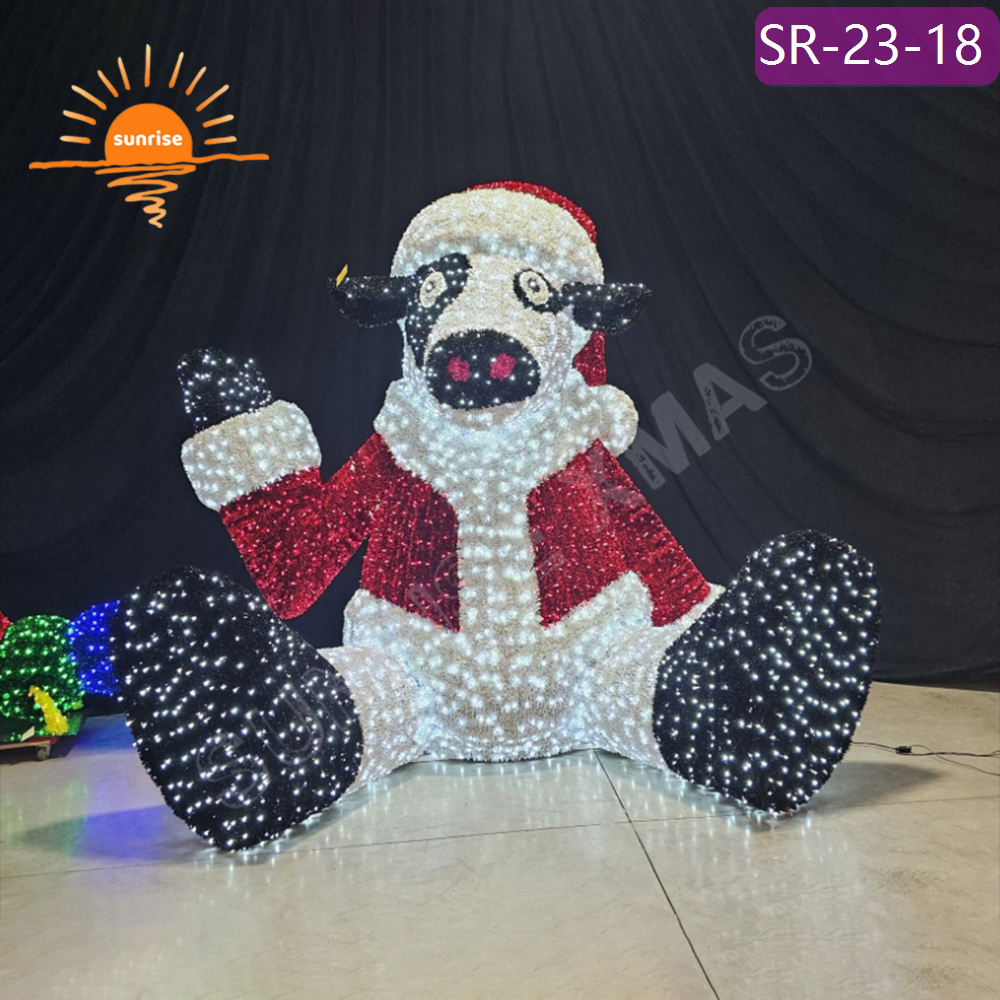 Outdoor waterproof season in Winterland light show IP65 christmas Polar bear decoration for mall led photo op motif with chair
