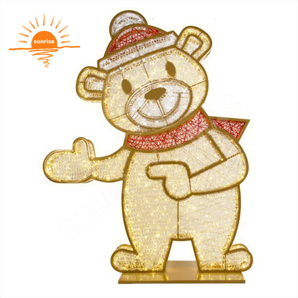 IP65 LED Xmas Teddy Bear for Shopping Center Decoration Christmas Lights Outdoor Waterproof Large LED Sitting Polar Bear Light