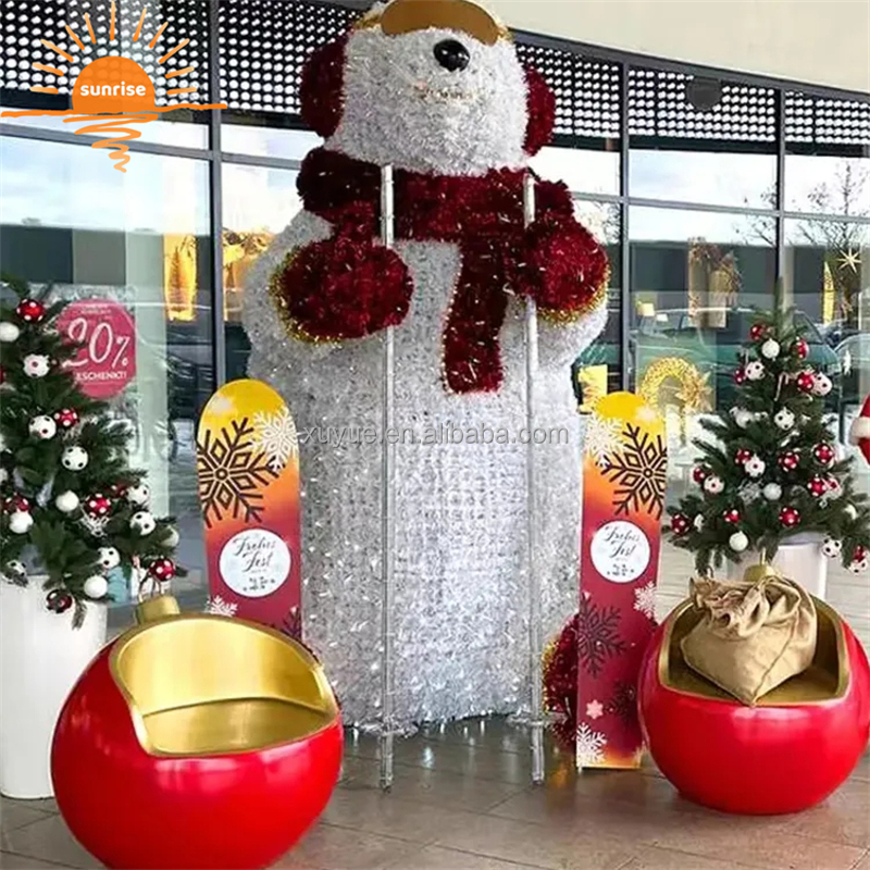 Commercial Christmas Decorations Diameter 80cm Fiberglass Ball Chair Christmas Decoration