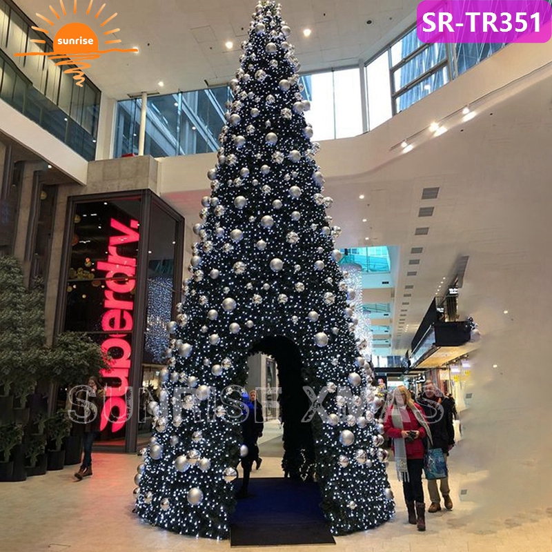 Outdoor Shopping Mall Decoration Green Artificial 16ft  20ft 30ft 40ft  Luxurious  Big Trees Christmas Giant Tree