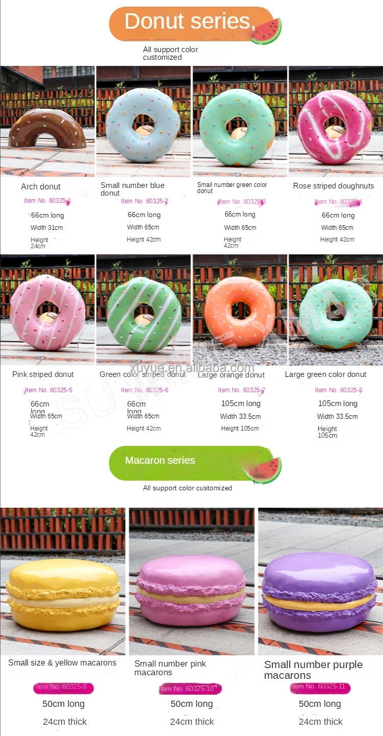 Mall Decoration Outdoor Giant Ice Cream Cones Sculpture Resin  Fiber Glass Sculpture for Ice Cream Donut Decorations
