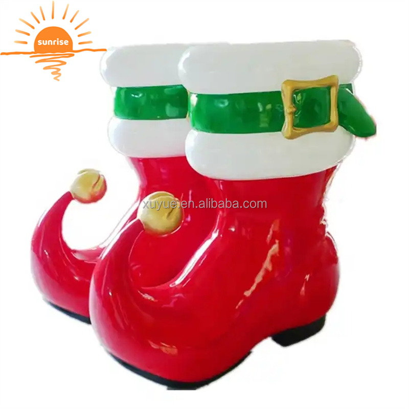 Christmas Fibreglass Large Santa Boot/fibreglass Boot for Shopping Mall Decoration