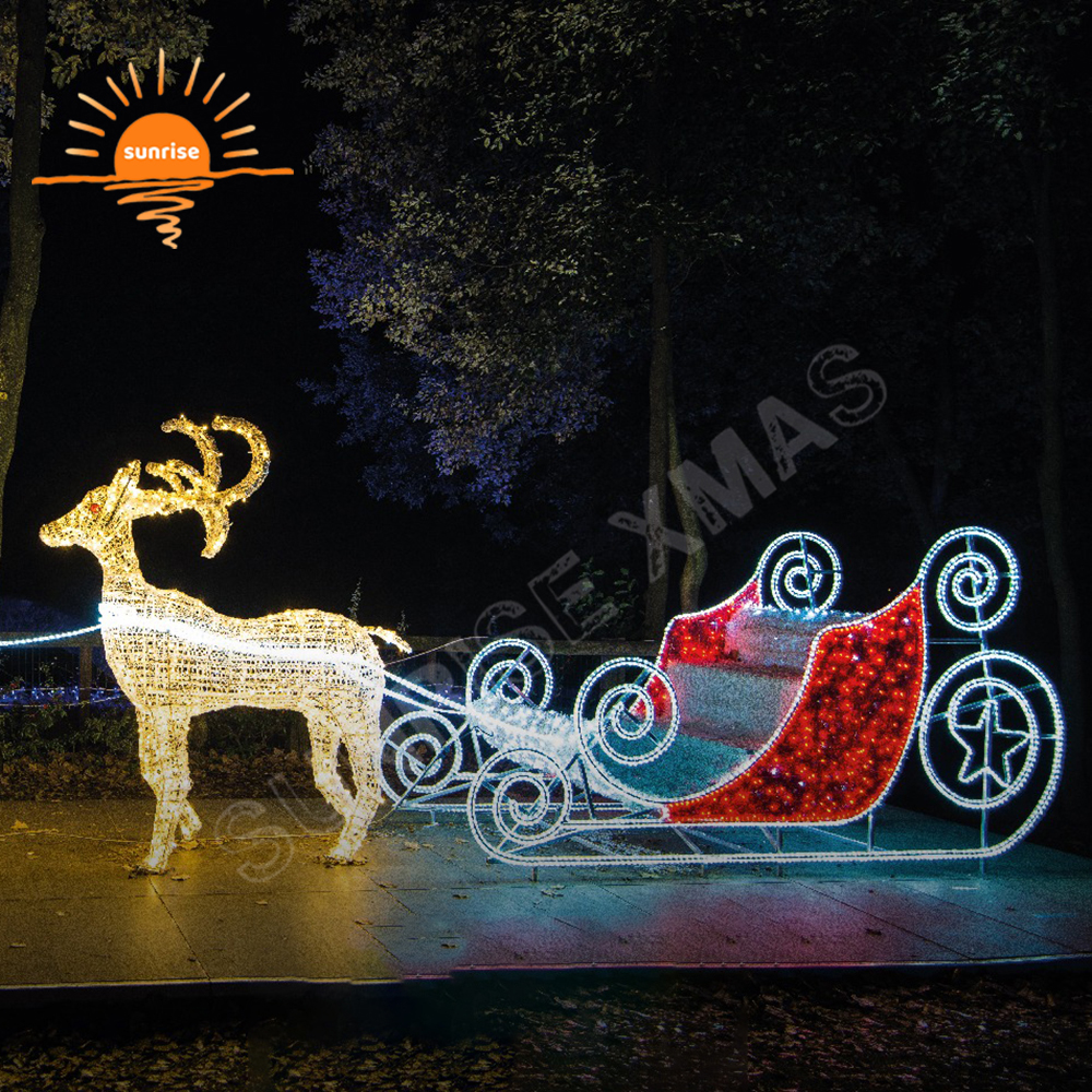 Xmas Illumination LED Rope Light Motif Christmas Car Decoration Carriage Supplies Led Bus Vehicle Decoration Large Seld Light