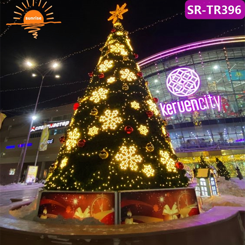 Large-scale Luxury New Year Decoration DMX Music Light Show Synchronized with Christmas Music Programmable Christmas Tree