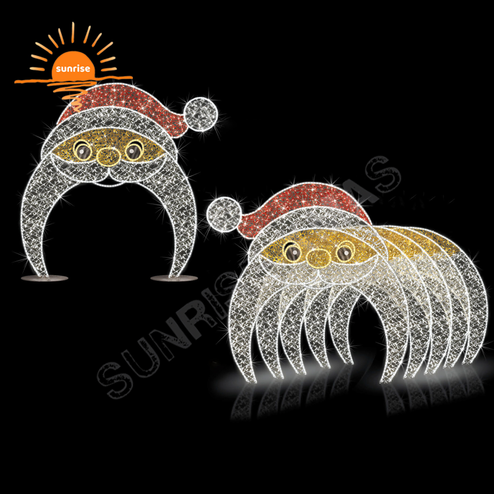 Giant Walk Through Decoration Christmas Reindeer Decoration Santa Claus Arch High-quality Large IP65 Outdoor Tunnel Commercial