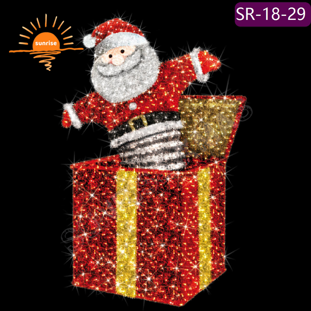 3m 5m Outdoor LED  Lighted Walk Through Large Gift Box Presents pop up santa Shopping Mall Christmas elf Decorations