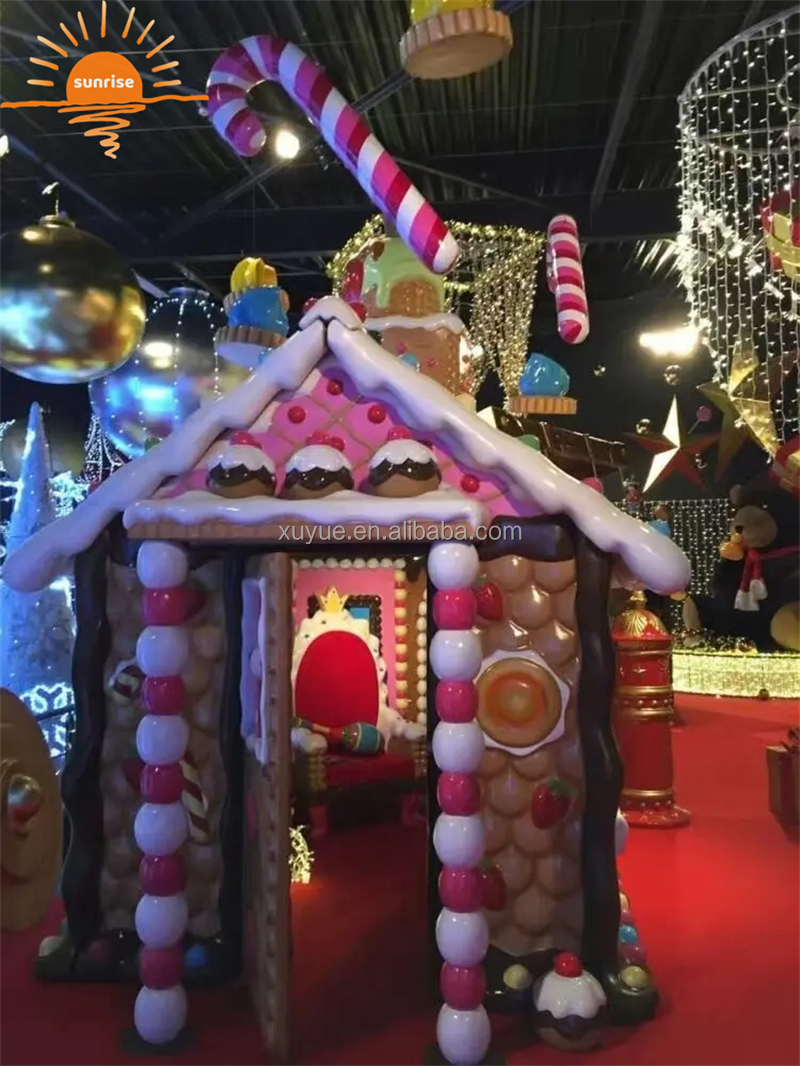 Handmade Lifesize Resin Lollipop Sculptures Large Colorful Fiberglass Candy Cane for Christmas Decoration