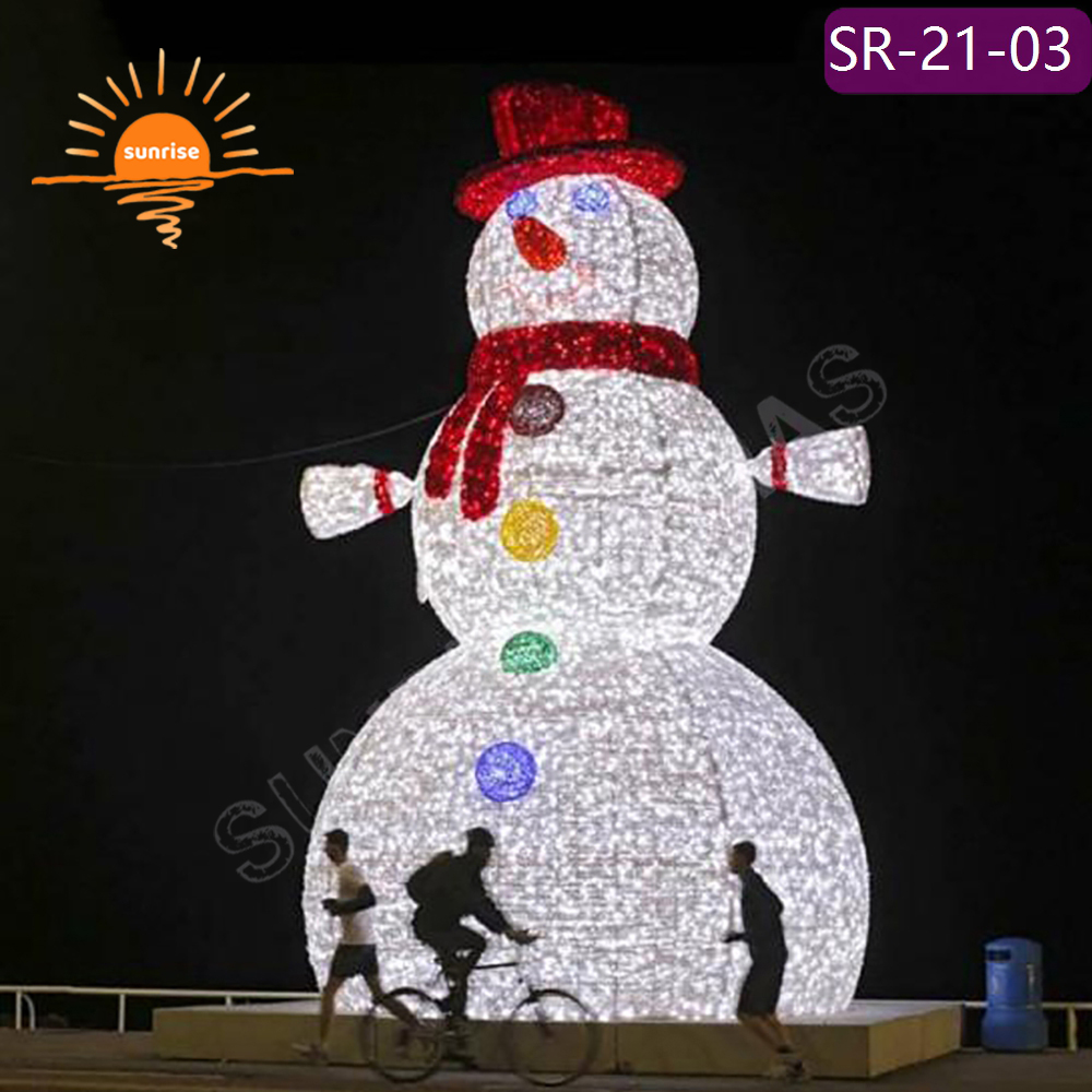 Large Outdoor Waterproof 3d Snowman decoration Led Christmas Theme motif Lights Park Street arch tunnel Luxury Lighting
