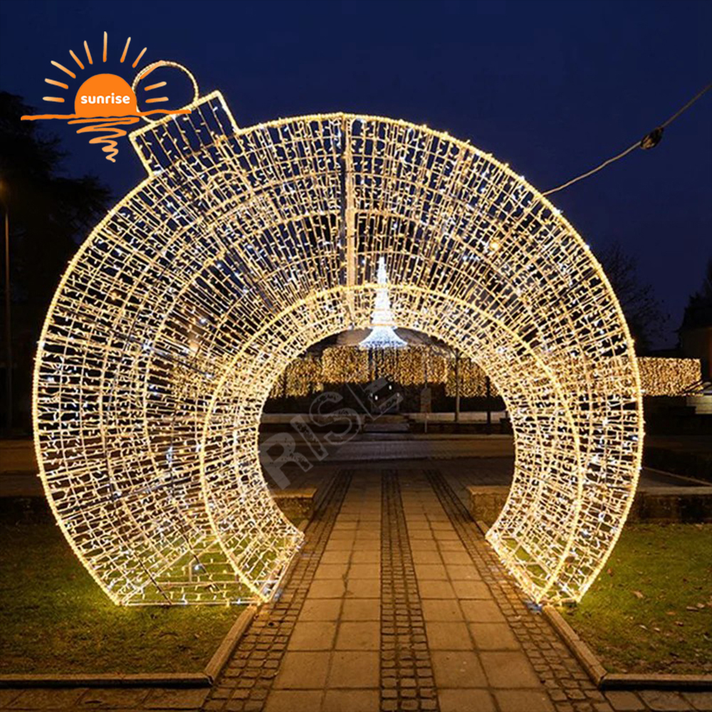 Holiday Decoration Large Outdoor Christmas Light Arch Decoration Commercial Led Lighted Standing Walk Through Christmas Arch