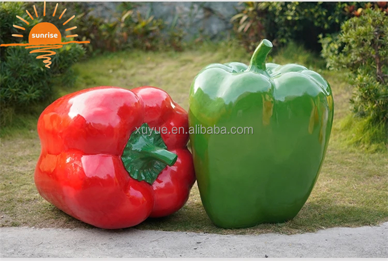 2022 New  Fiberglass Resin Vegetable Fruit Pumpkin Watermelon Strawberry Pineapple Sculpture Outdoor Mall Fiberglass Decoration