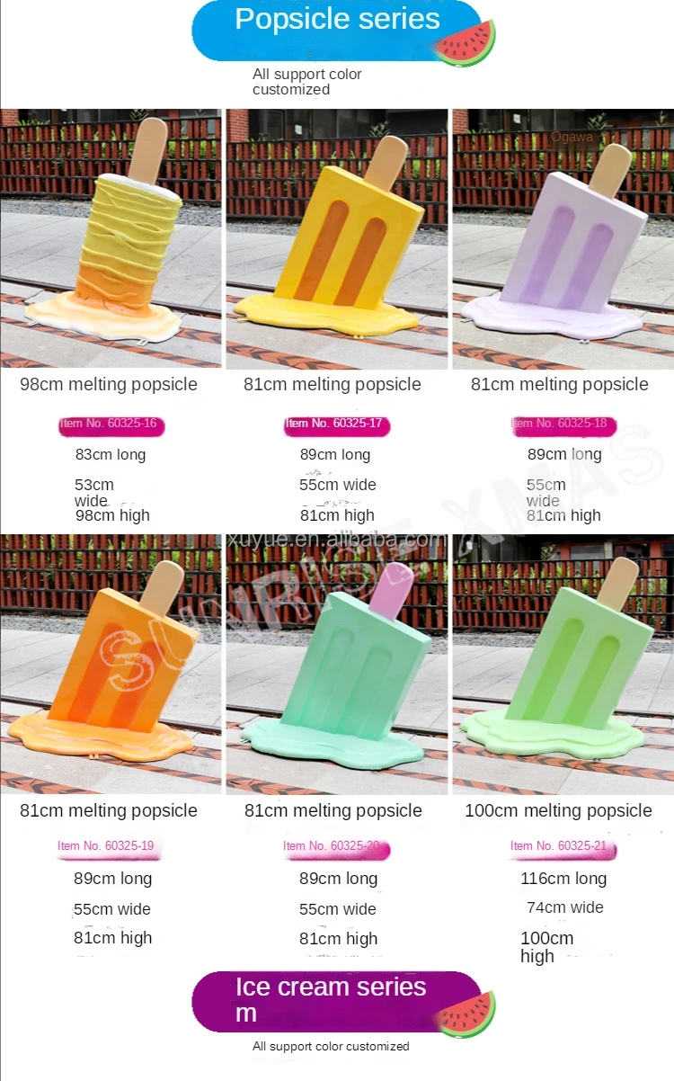 Mall Decoration Outdoor Giant Ice Cream Cones Sculpture Resin  Fiber Glass Sculpture for Ice Cream Donut Decorations
