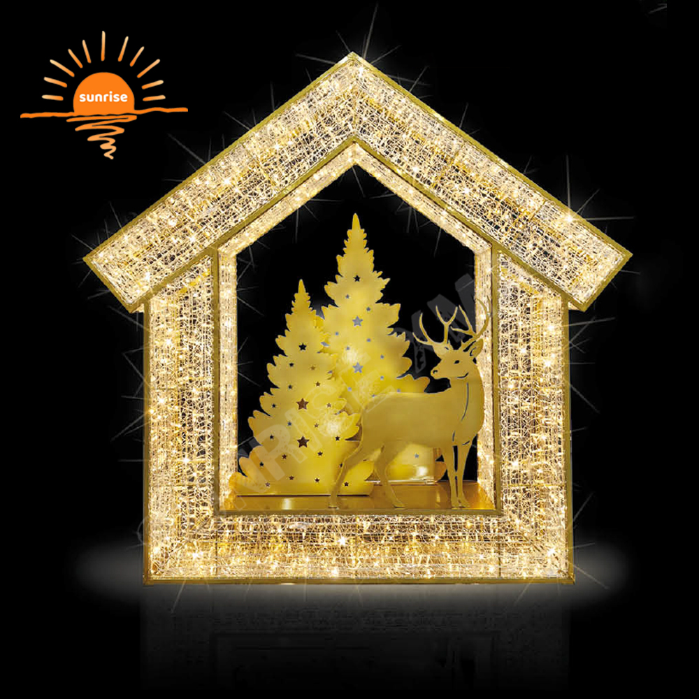 IP65 Led star motif lights Christmas outdoor commercial tree decoration festival Party Event Ornament light show for mall