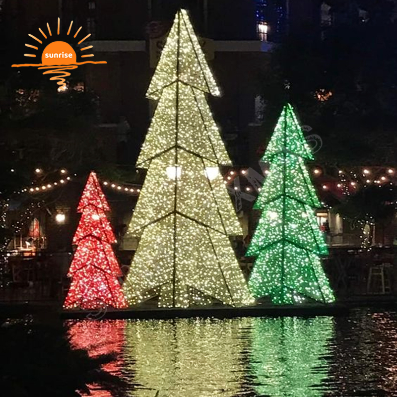 Large Best Holiday Displays Tree with Ball Motif Light Outdoor Waterproof RGB Decorative Light Show in Stock
