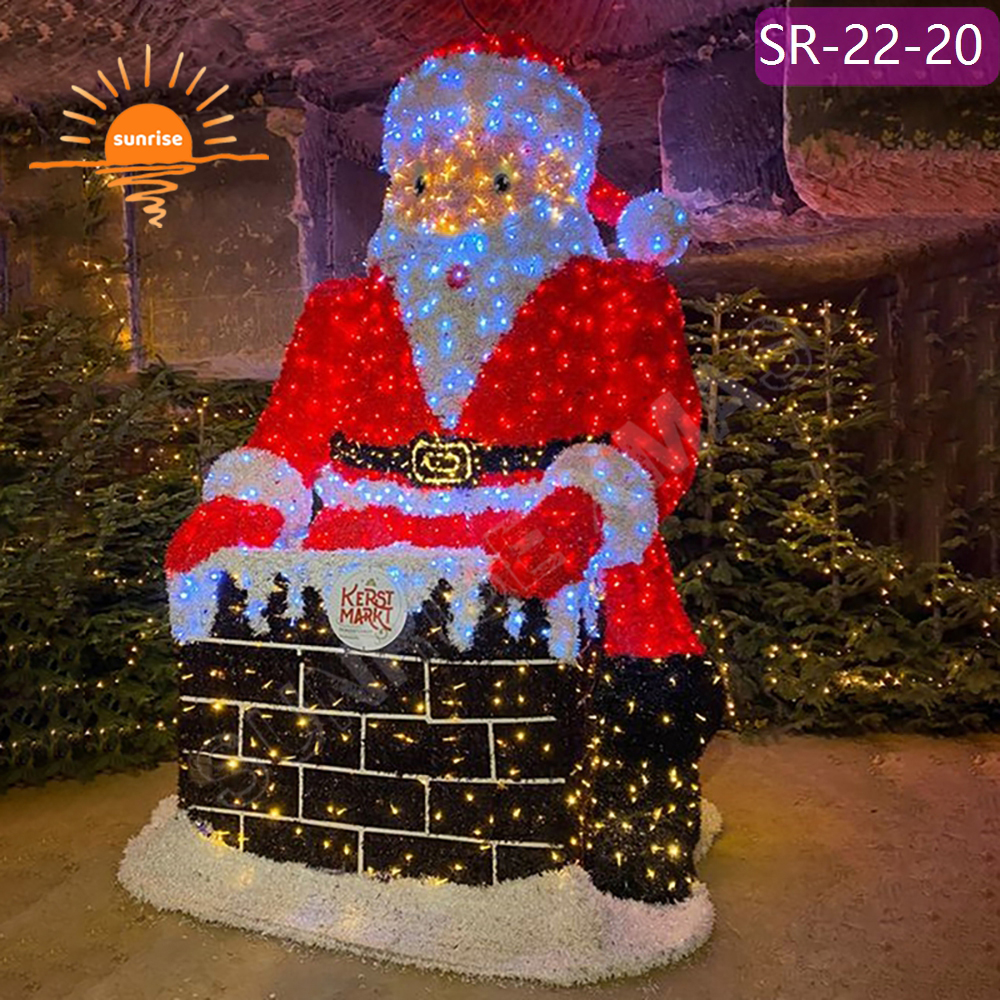 LED Santa Sleigh RGB pixel lights for Commercial Outdoor waterproof Christmas Santa Claus motif decoration