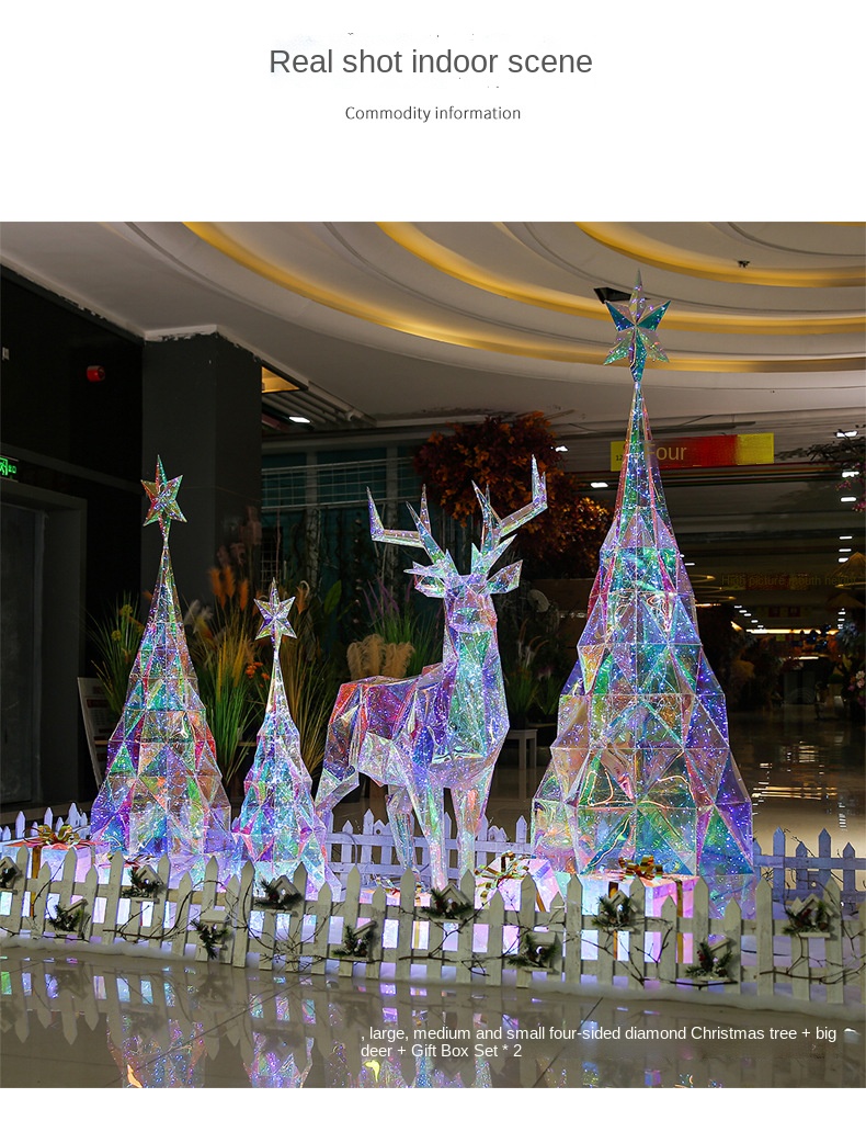 2022 NEW Large Outdoor Christmas Reindeer Hologram Decoration for New Year Decoration