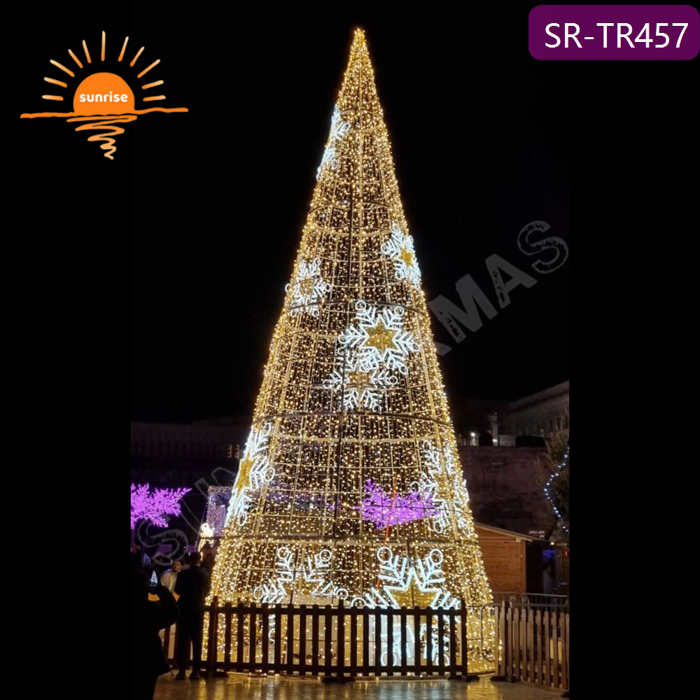 Best Holiday Light Displays artificial christmas tree large commercial Exterior Programmable smart RGBW light Xmas tree